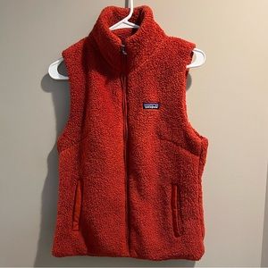 Patagonia Los Gatos red fleece Sherpa vest Medium